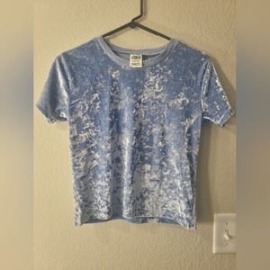 Extra Small Baby Blue Victoria's Secret Pink Velvet Crop T-shirt